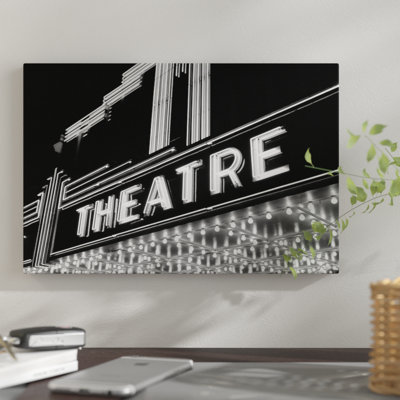 " 1930s-1940s Theater Marquee Theatre In Neon Lights " by Vintage Images