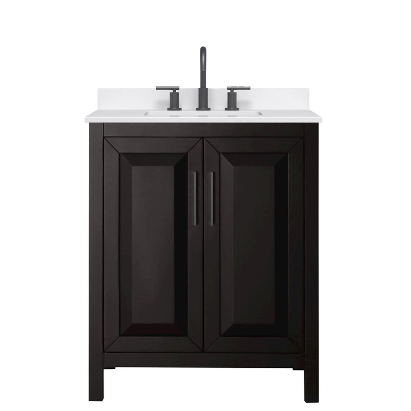 Daria 30'' W Vanity, Matte Black, Brown, Giotto Quartz