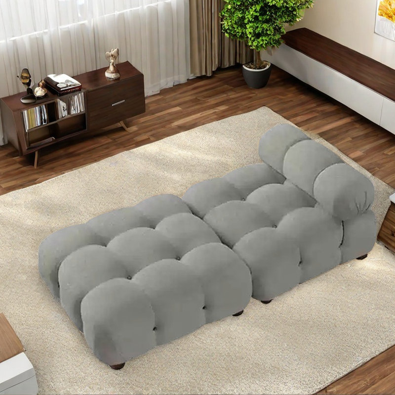 Chaise modulaire et multifonctionnelle confortable, Orienté à gauche (vu de face), Gris clair