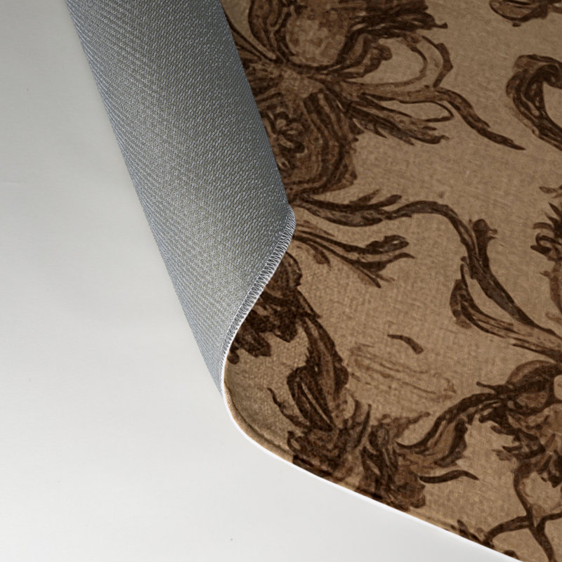Tapis d'intérieur et d'extérieur brun français, Rectangle 9 pi x 12 pi