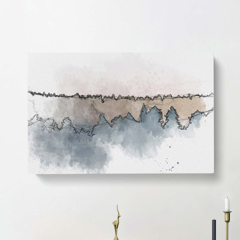 The Forest at Sunset in Abstract - Wrapped Canvas Drawing - Wrapped Canvas, 60cm H x 91cm W x 3cm D