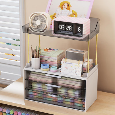 10.6 in Sturdy Attractive Makeup Organizer, Bathroom Countertop Storage Holder for Cosmetics, Skincare and Perfume, Perfect for Vanity Tops, Dressers & Bathroom Cabinets