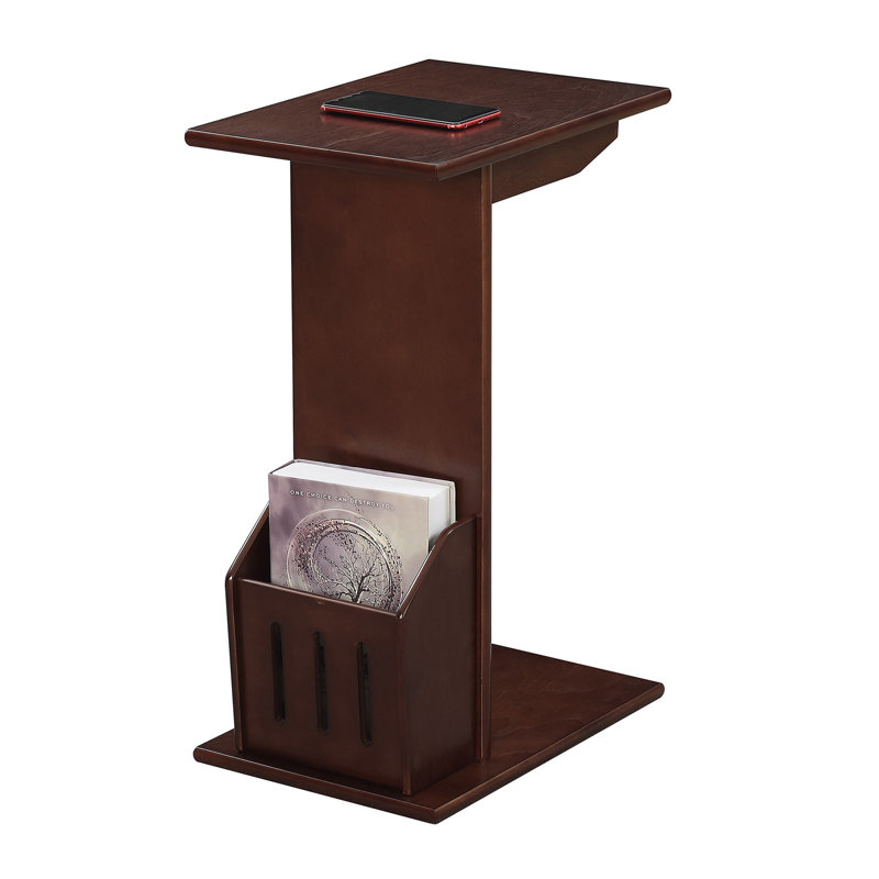 Edwin 24" Tall C End Table with Magazine Holder, Expresso