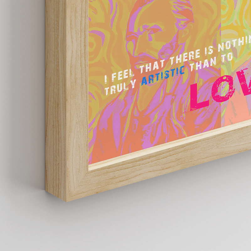 «Love Vincent Van Gogh, rose, bleu, jaune, Andy Warhol, images murales, citation inspirante, décoration de salle de bain» sur papier