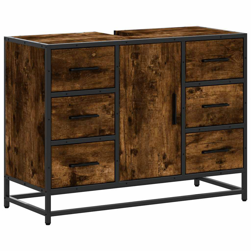 Alun Bathroom Cabinet, Smoked Oak