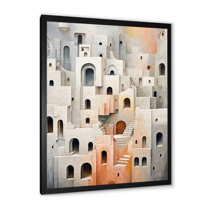 Minimalisme des forteresses I sur toile, Cadre simple noir, H 20 po x l 12 po x P 1 po