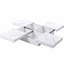 Table basse carrée en placage de marbre avec plateau coulissant et rangement blanc 39,4 po
