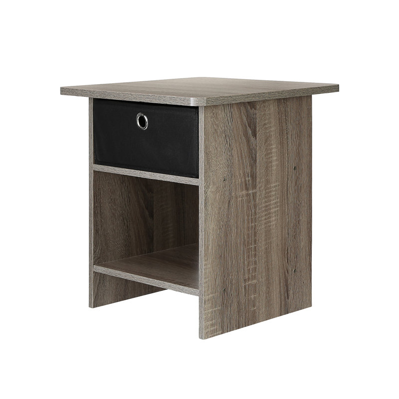 Brigette Sled End Table, French Oak/Black