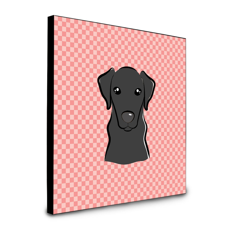 Panneau mural d’art Dungorbery, Rose, Labrador gris