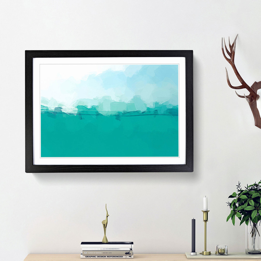 Aqua Green Water Level in Abstract - Picture Frame Graphic Art Print