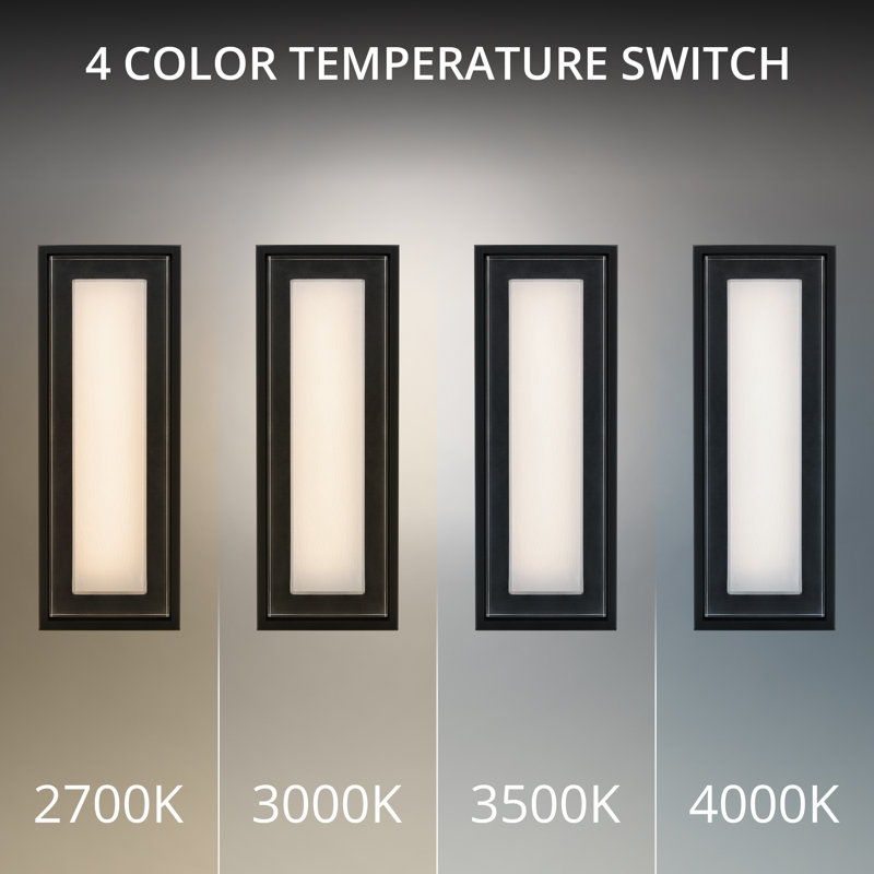 Beech 4000K Dimmable LED Outdoor Wall Light With Color Temperature Switch from 2700K/3000K/3500K/4000K, Weather Resistant Powder Coated Finish