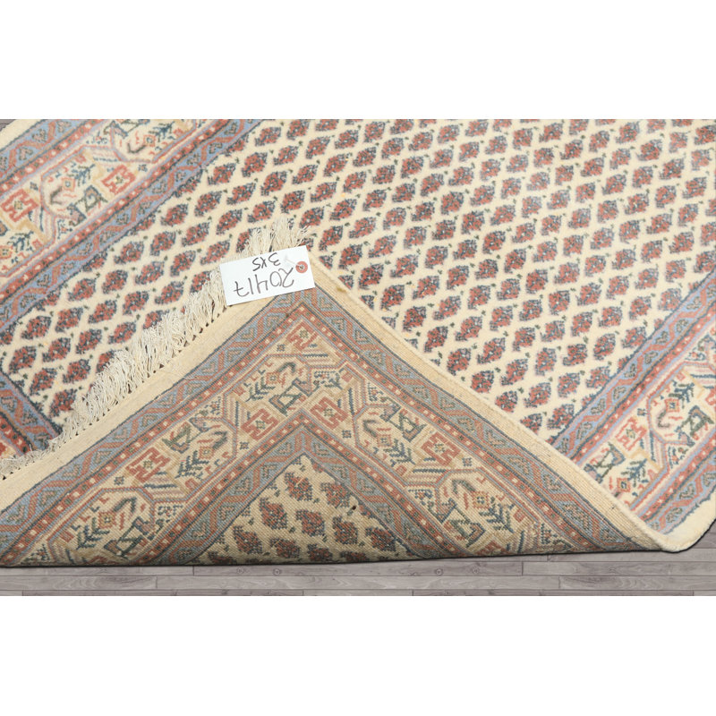 Tapis cachemire rose en laine noué à la main 3 x 5