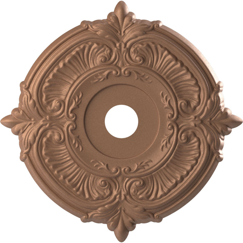 Attica Thermoformed PVC Ceiling Medallion, 22" H x 22" W x 1" D, Aged Copper