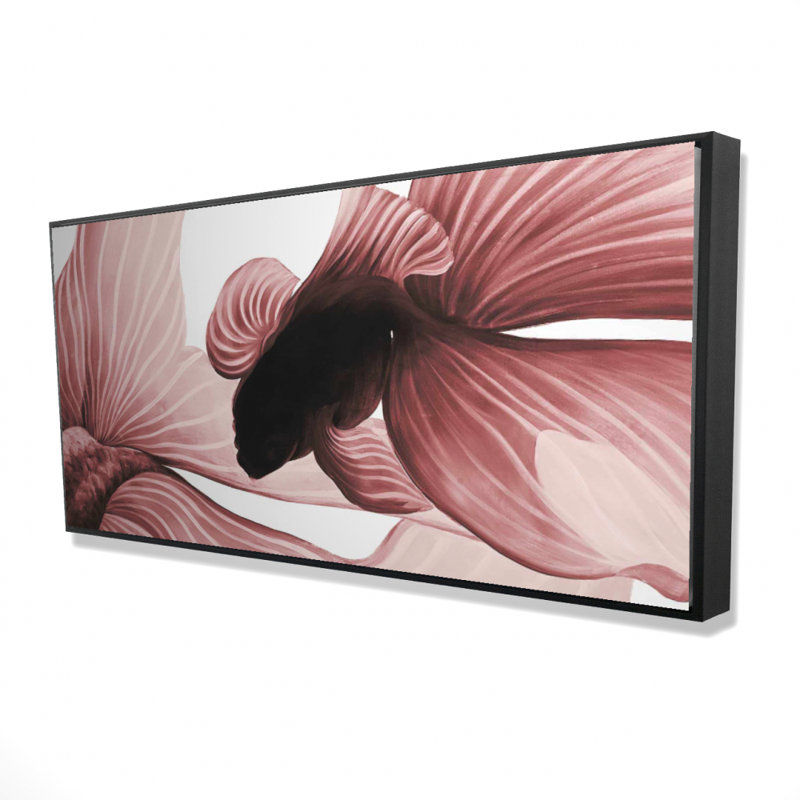 «Two Two red betta» - toile encadrée 24 po x 48 po