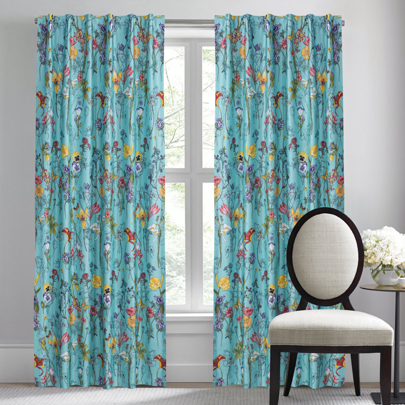  Paire de rideaux de fenêtre Windflower, L 52 po x L 96 po