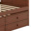Lit de jour moderne en bois avec couchette, tiroirs de rangement et dossier capitonné à boutons-1065771363
