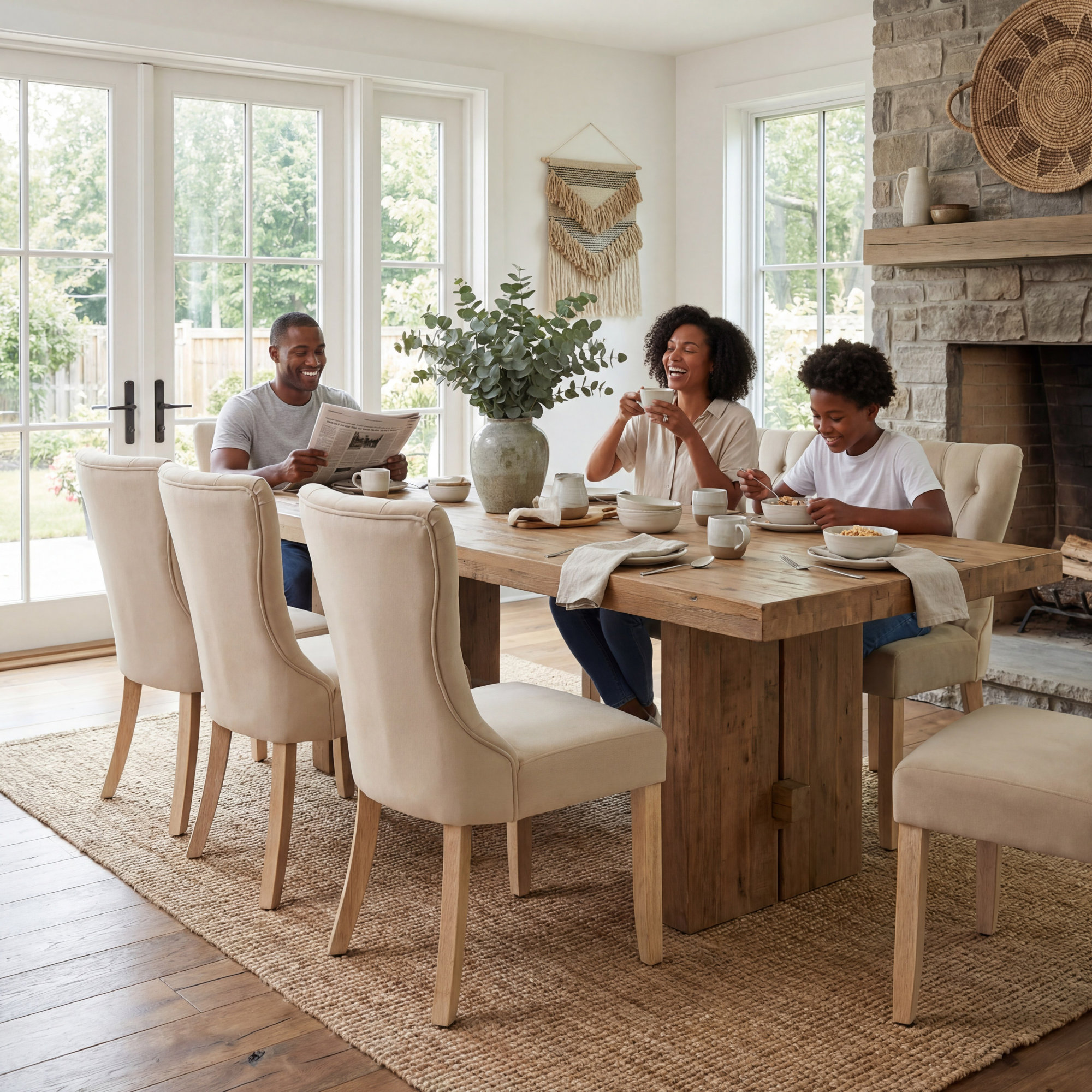 Dutton Upholstered Dining Chair, Oatmeal Velvet