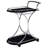 Allen Black And Chrome 2-Tier Glass Shelf Metal Bar Cart-84112217