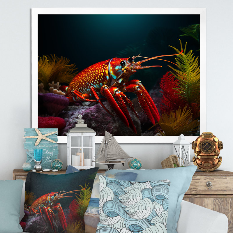 «Modern Modern Colorful Raimboo Mantis» sur toile imprimée, H 12 po x l 20 po x P 1 po, Cadre photo blanc