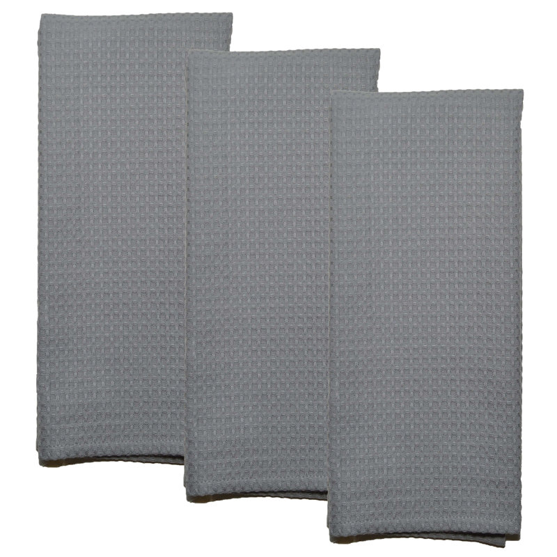 Cotton Waffle Tea Towel Kitchen Towel, Gray
