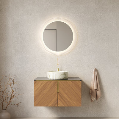 Floating Vanity with Vessel Sink