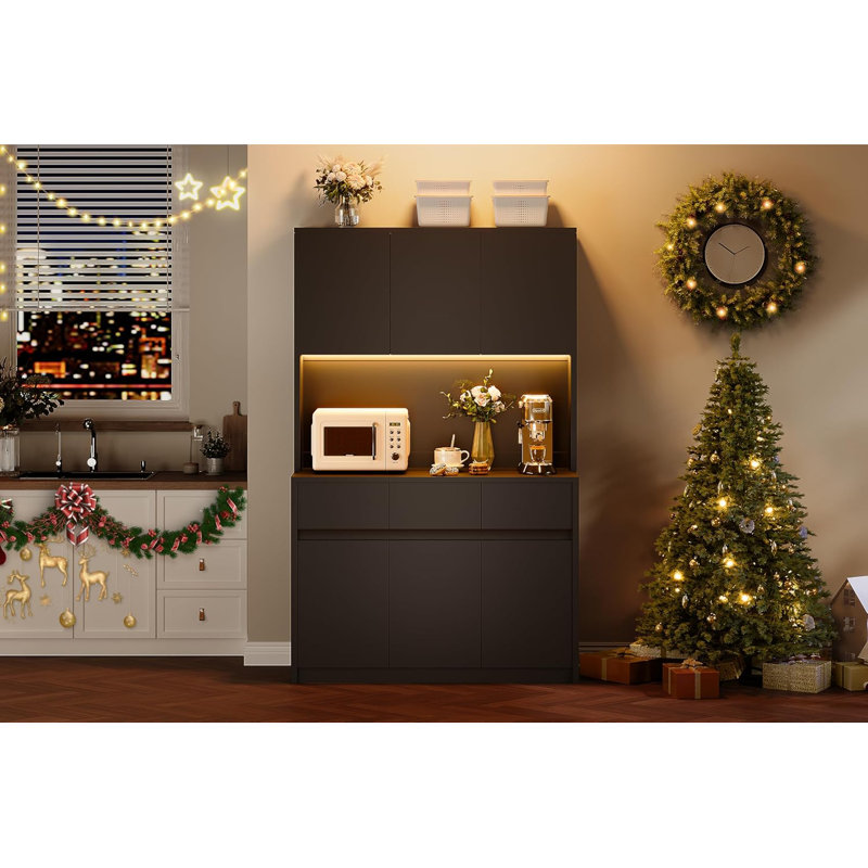 70.1cm Kitchen Pantry, Black