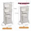 Support de rangement vertical blanc pour salle de bain, modèle à trois couches, panier à linge multifonctionnel de grande capacité avec tablette de rangement, panier à vêtements pliable pour la maison, la salle de lavage et l'organisation de dortoir-121584487