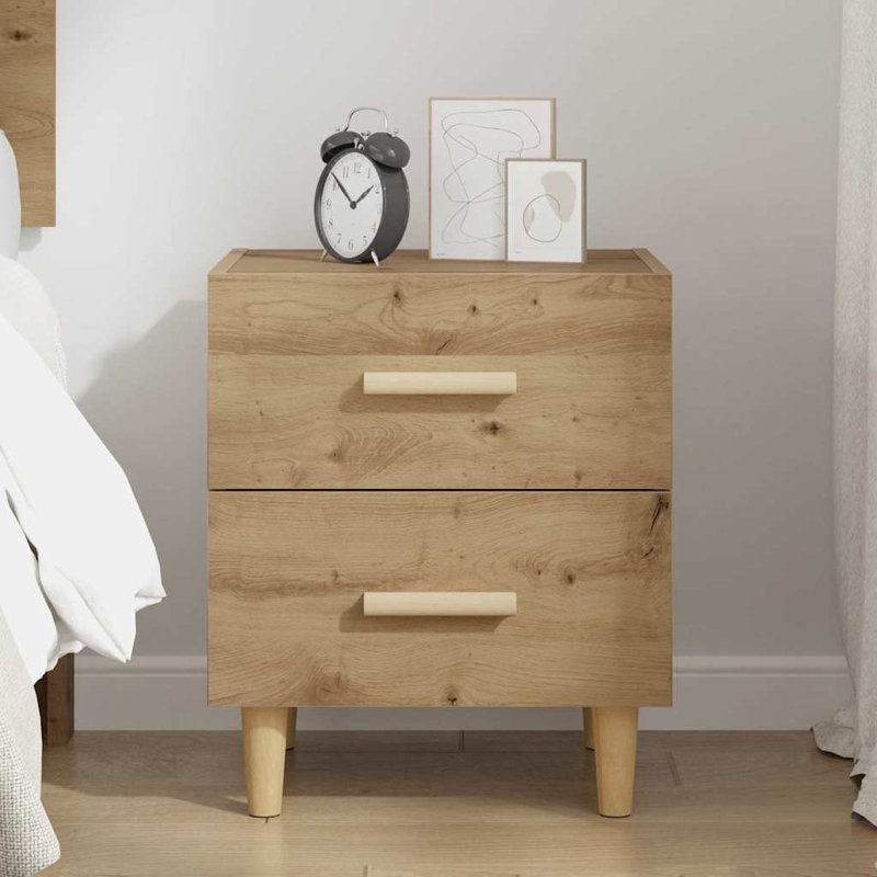 Bed Cabinet 40 X 35 X 47.5 Cm Engineered Wood, Artisan Oak