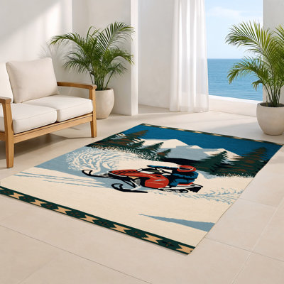 Tapis intérieur et extérieur bleu Transport