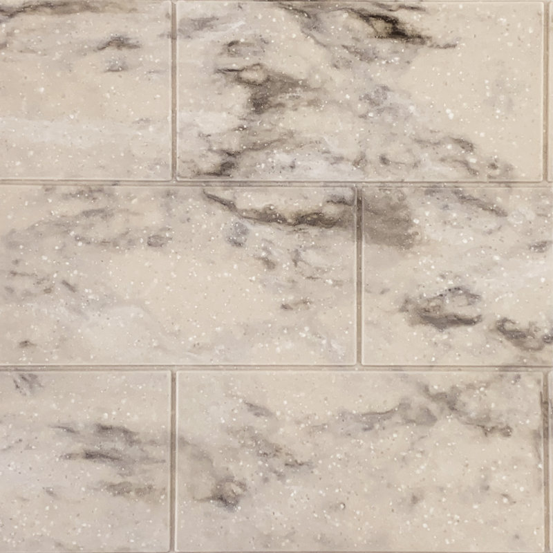 Sand Creme Subway Tile 36 x 60-in Bath Wall Kit