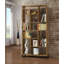 Bibliothèque de style industriel avec dix tablettes, muscade antique et base en métal noir pour un rangement et une présentation polyvalents