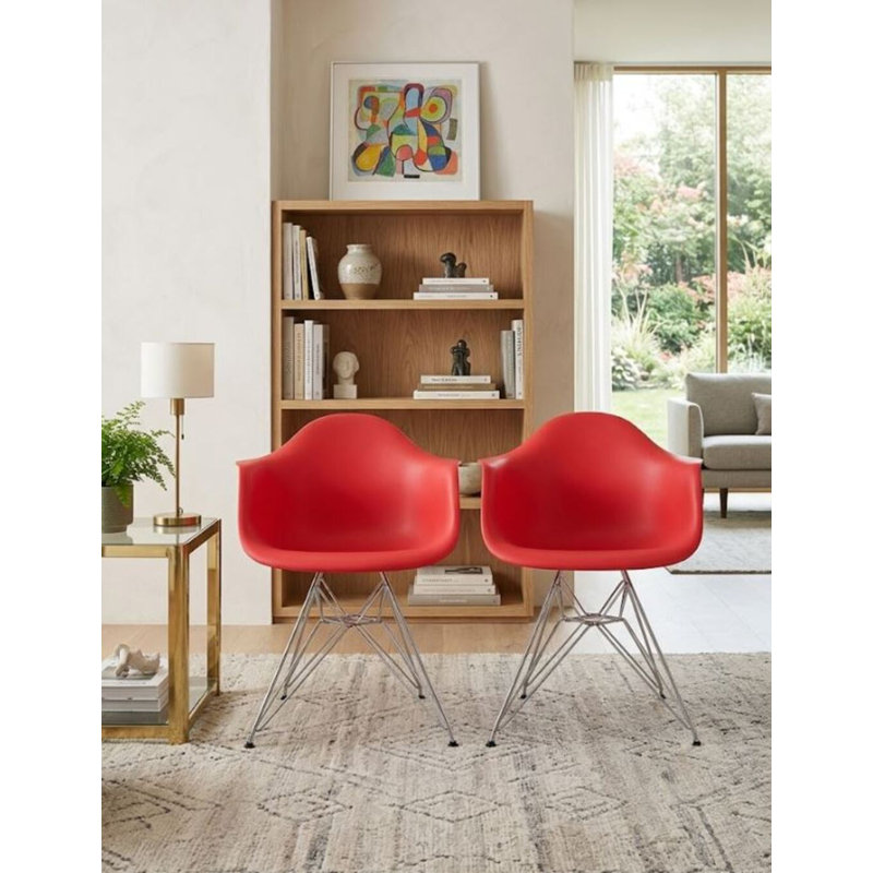 Ensemble de 2 chaises de salle à manger Ophelia, Rouge