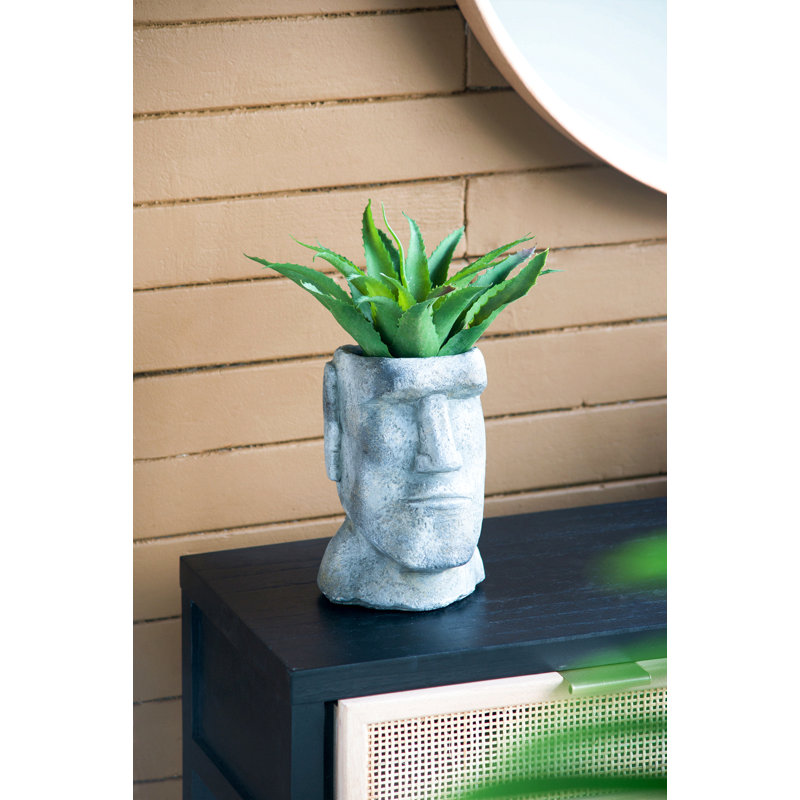 Jardinière en ciment pour l'île de Pâques, H 9 po x l 5 po x P 5,5 po