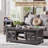 Farmhouse 48" Coffee Table with Sliding Barn Door and Adjustable Shelf-10580506