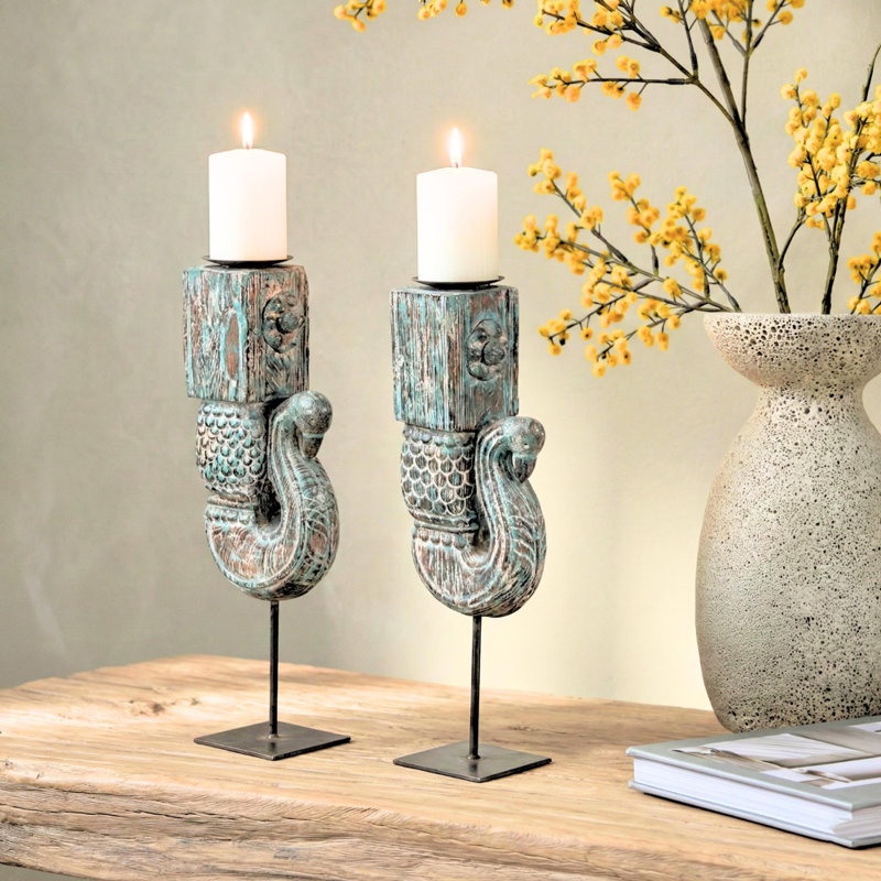 22'' H Solid Wood Candlestick