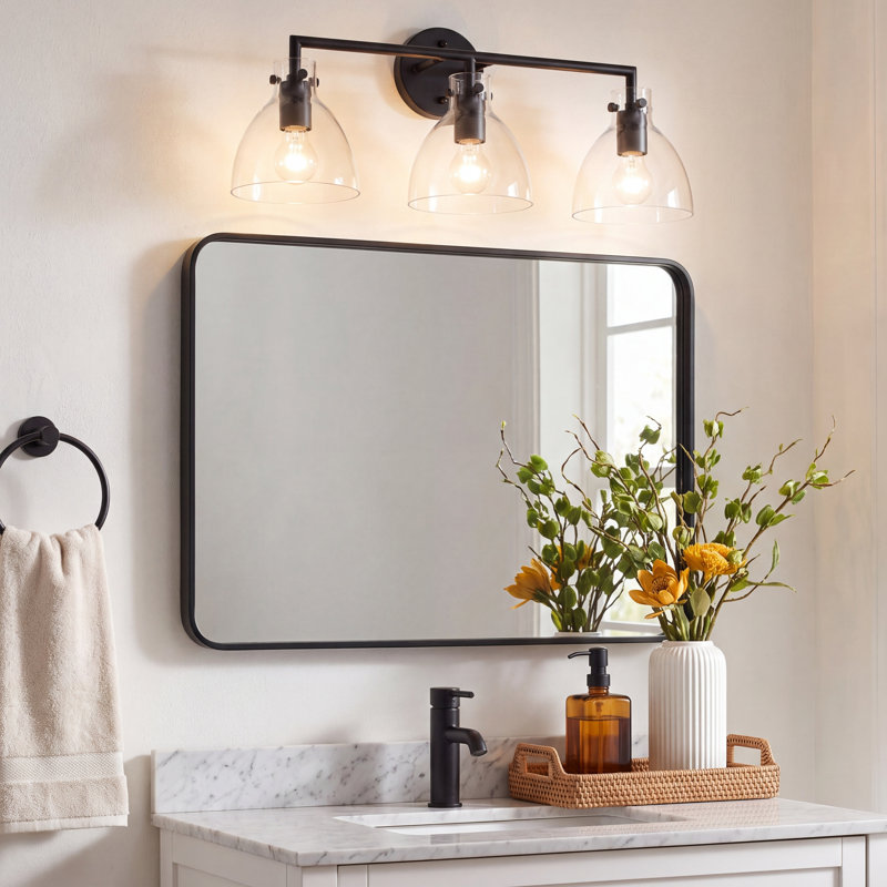 Martins 3 Light Dimmable Vanity Light, Black