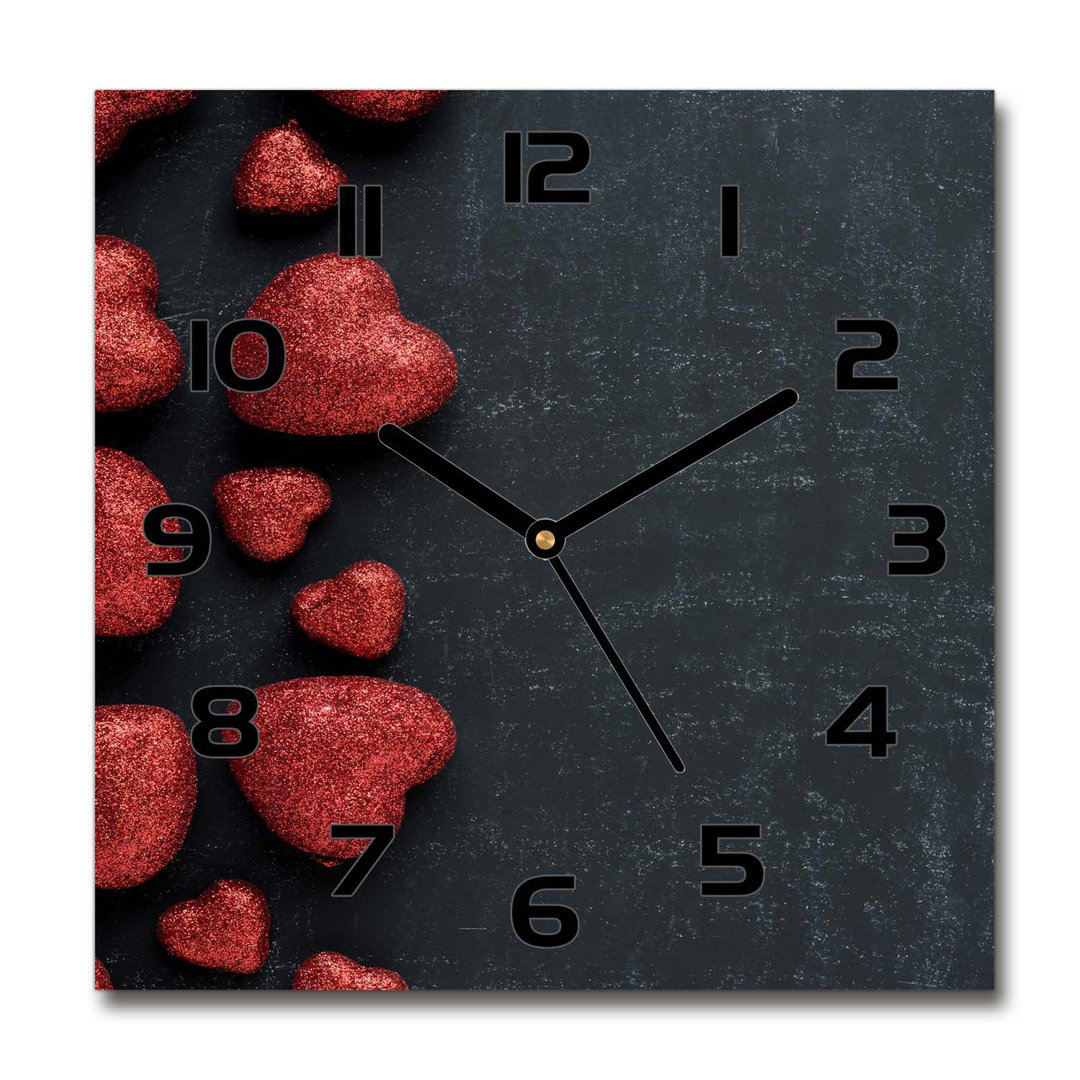 Analoge Wanduhr Hearts on the Blackboard 60 cm Geräuschlos