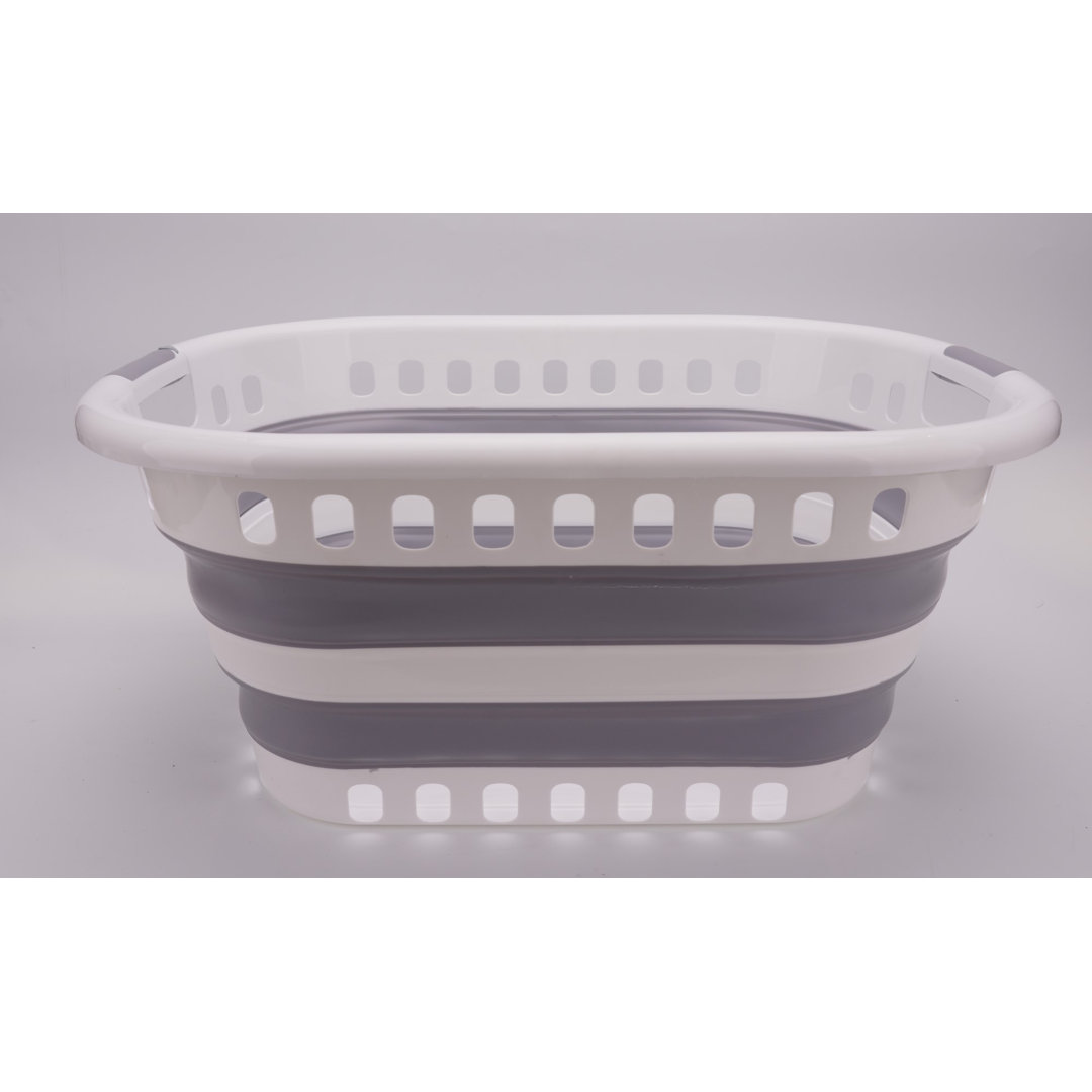 Collapsible plastic Laundry Basket 11 gal Rebrilliant