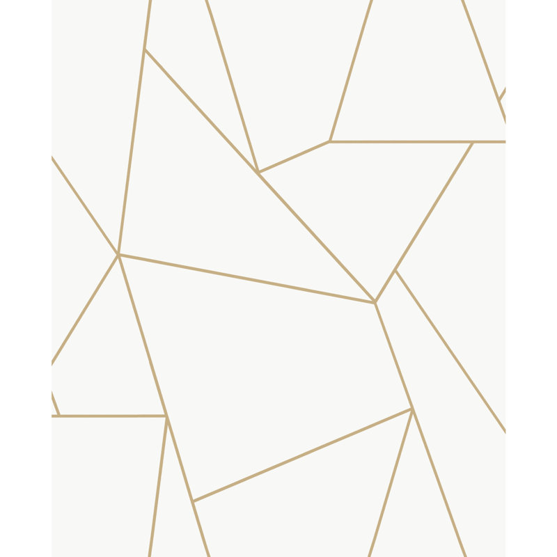 Rouleau de papier peint L 33 pi x l 20,8 po, Blanc / Doré