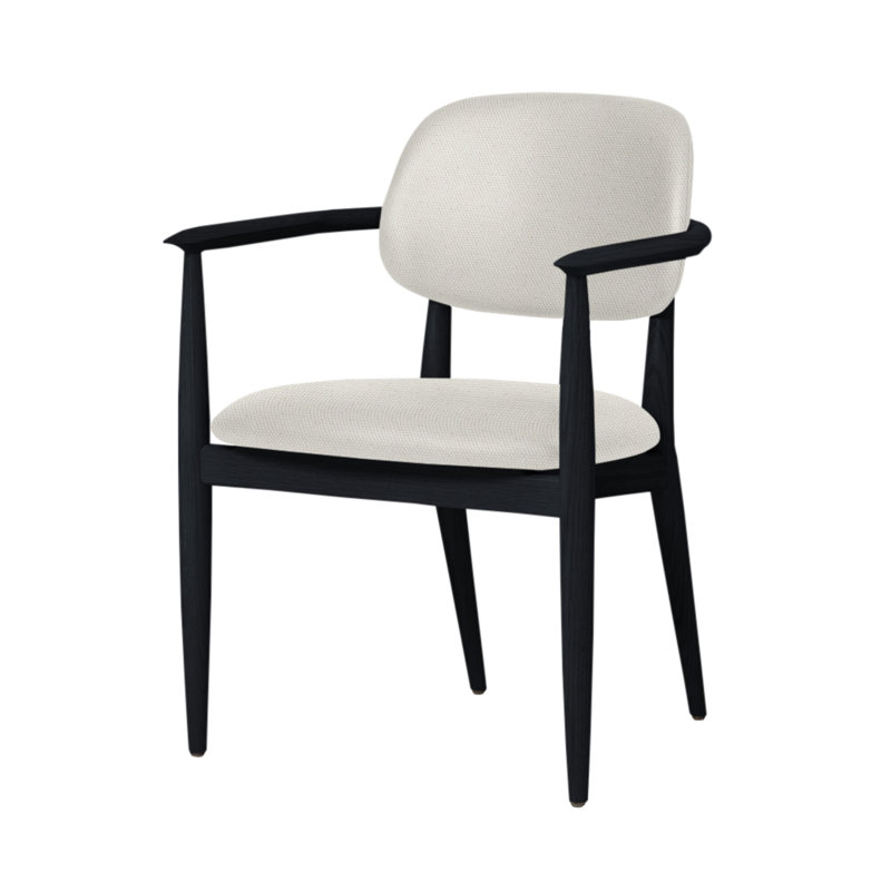 Chaise Slow de Space Copenhagen, Chêne noir, Toile naturelle