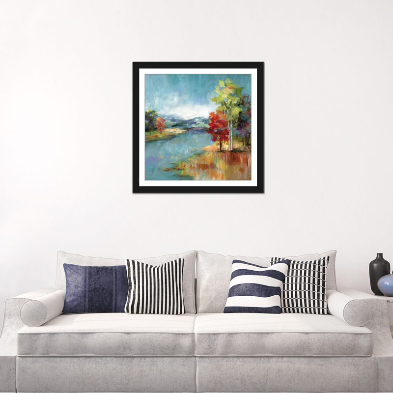 High Meadow, reproduction d'art sur toile tendue, H 24 po x l 24 po x P 1 po, Papier beaux-arts encadré noir, Blanc