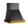 30 in. 600 CFM Wall Mounted Range Hood with Gold Accents