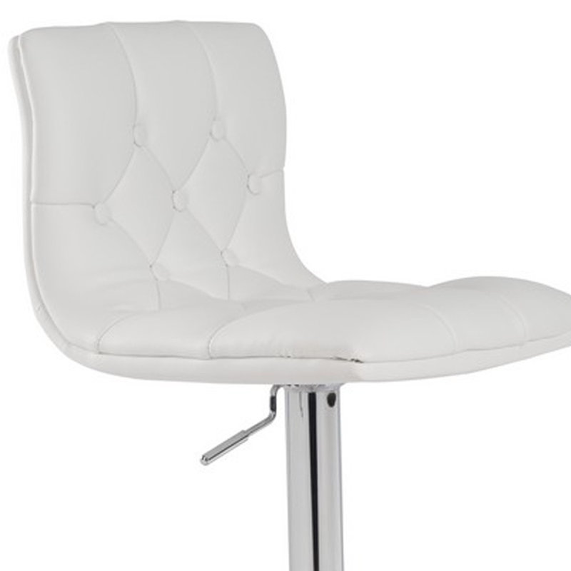 Tabouret de bar à hauteur ajustable Aionna, Blanc