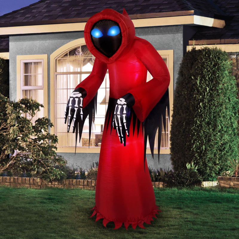 Décoration de jardin gonflable Airflowz Faucheuse sans visage lumineuse pour Halloween, autogonflante, 1 paquet, à partir de 14 ans