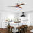 52" Flush Mount Ceiling Fan Solid Wood Blades Ceiling Fan With Light With Remote Control, Noiseless Reversible Motor, 6 Speed, For Patio Living Room, Bedroom,Indoor--(Stain Nickel)-125784136