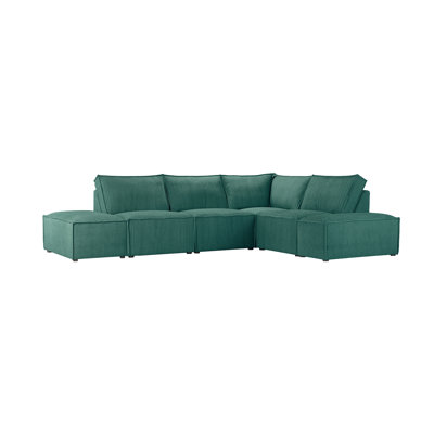 Beadie 5-Piece Corduroy Cord Corner Sofa 