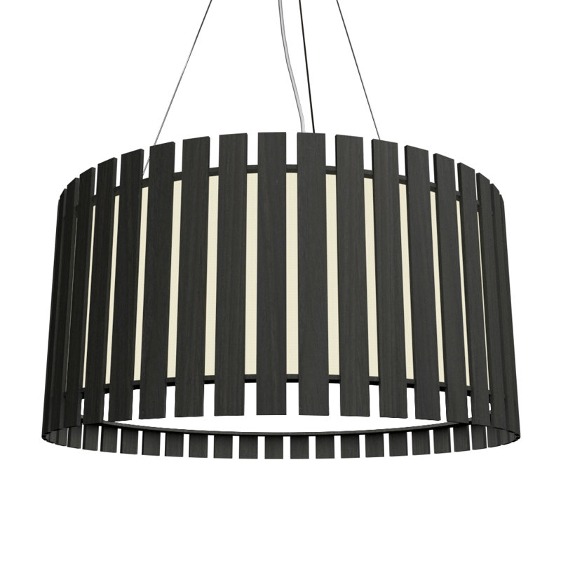 1 - Light LED Chandelier, 8.66" H x 19.69" W x 19.69" D, Charcoal, No