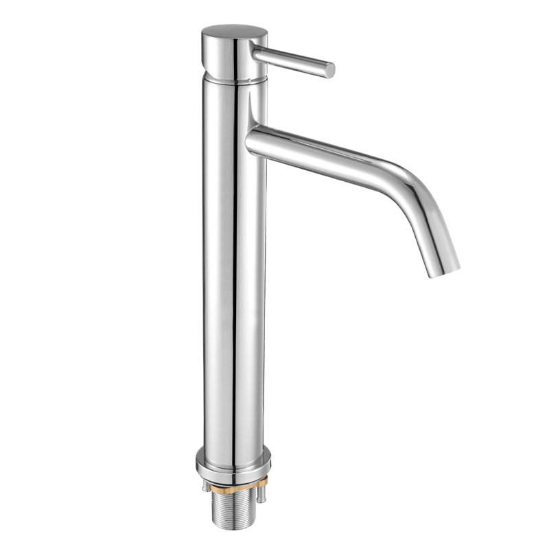 Single Handle Sink Faucet, Chrome-Plated Silver Faucet Kitchen Sink, 1 or 3 Hole Kitchen Water Faucets with Push-Button Drain, Suitable for Bathroom, RV, Bar, Public Restroom, High Arc Faucets