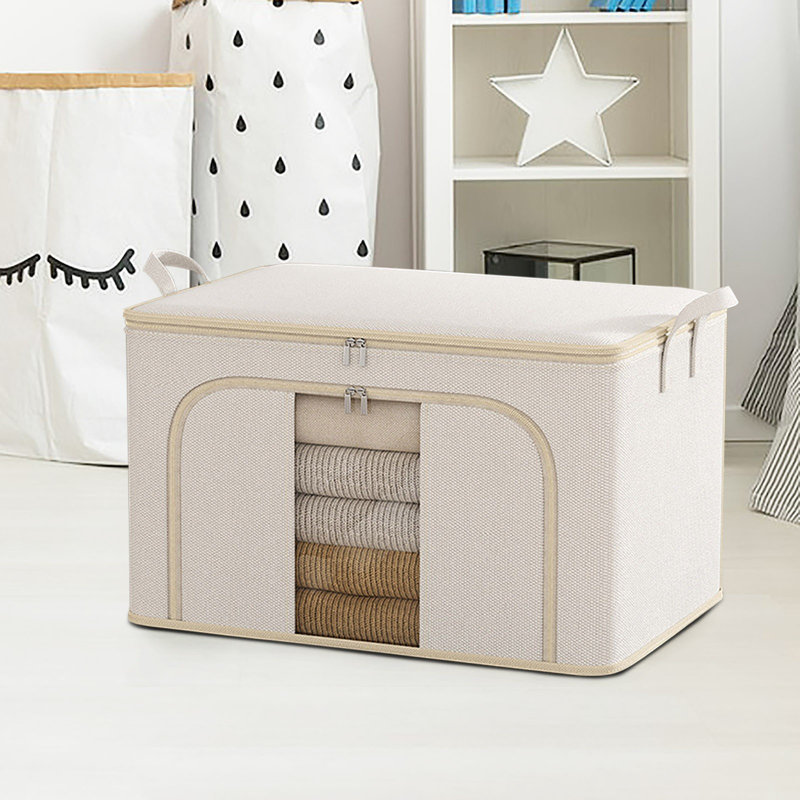 Clothes Storage Spacious And Folding Fabric Storage Bin For Efficient Home Organization Foldable Cloth Storage Basket For Neatly Storing Clothes At Home