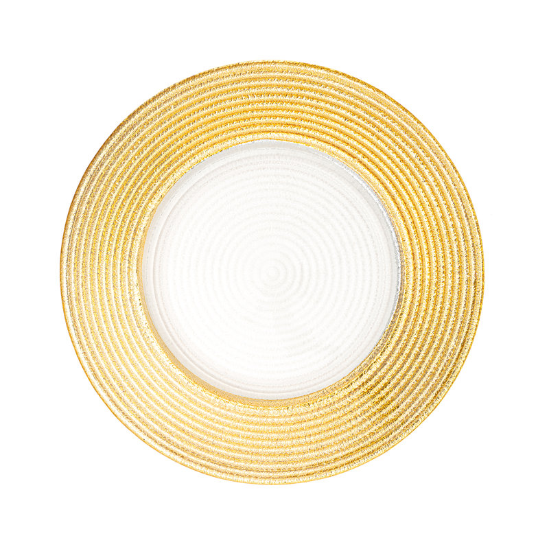 Mayer Glass Striped Charger, Gold